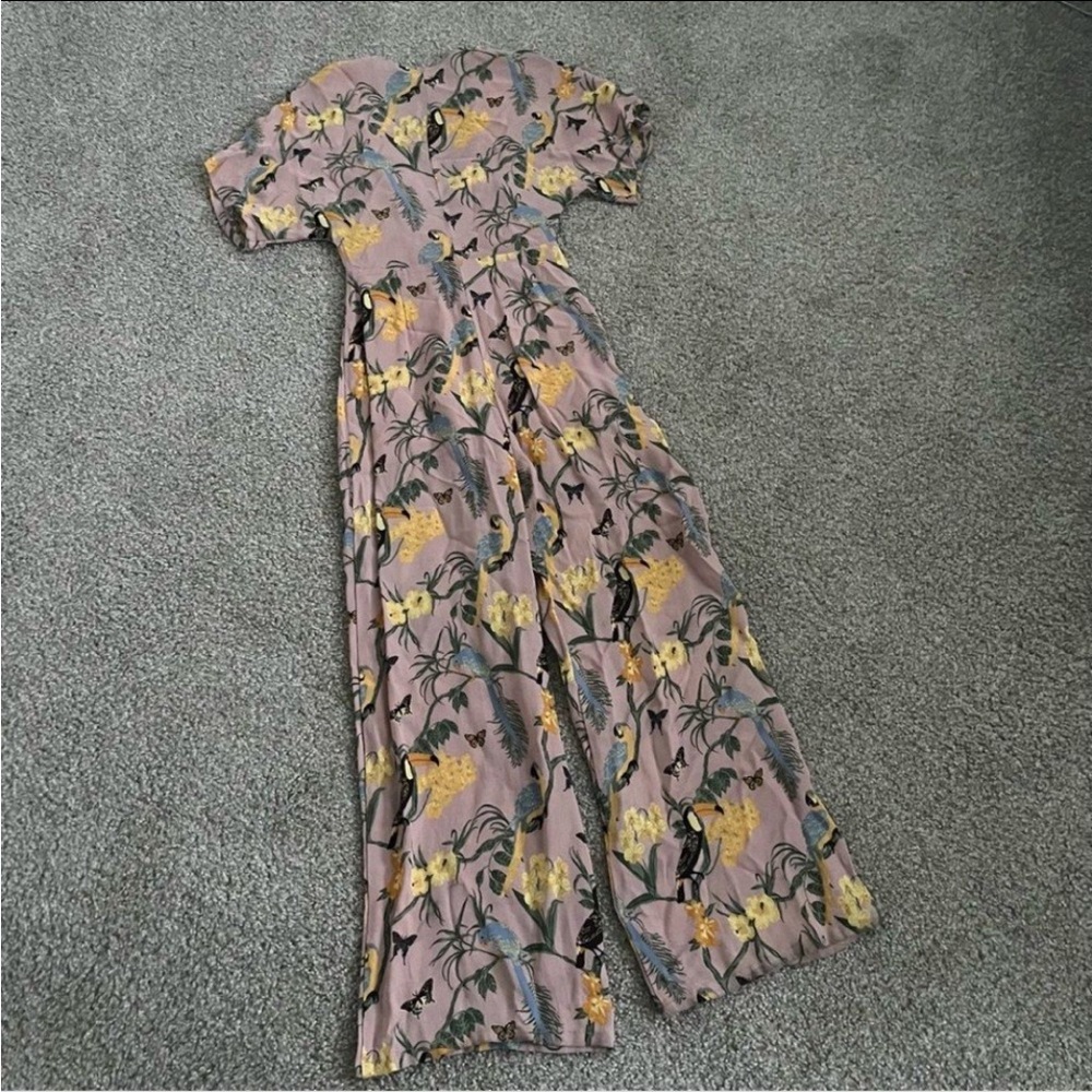 Reformation Lemongrass Jumpsuit Conga Bird Print - Picture 6 of 7